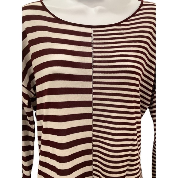 💜T by Alexander Wang Crimson Purple Striped Tunic Top SIZE S - Picture 2 of 3